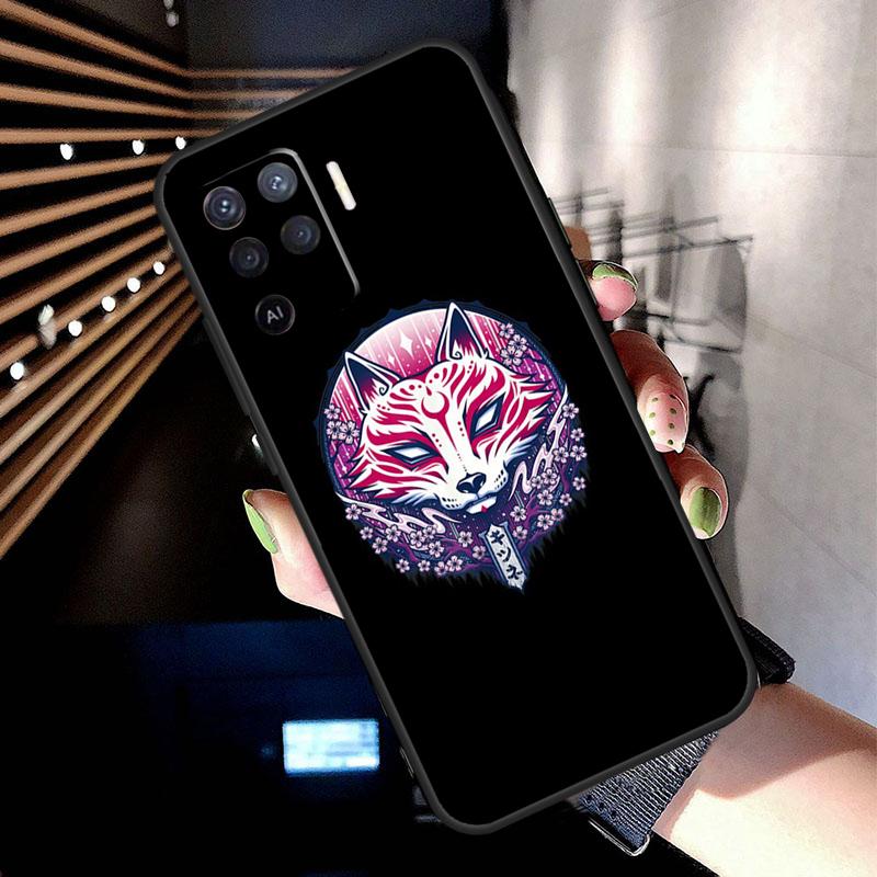 Kitsune Fox Japanese Art Case For Oppo A17 A57 A77 A76 A16 A96 A18 A60 A80 A40 A38 A58 A78 A98 A94 A74 A54 A15 A5 Pro