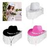 Stylish Cowgirl Hat Wide Brim Cowboy Hat with Square Neck Scarf & Glasses for Bachelorette Parties and Costume Event
