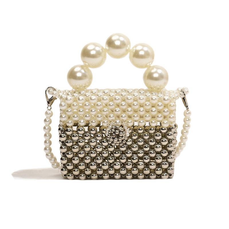 Stylish Pearl Childrens Crossbody Bag With Color Block Design For Kids Summer Fashion