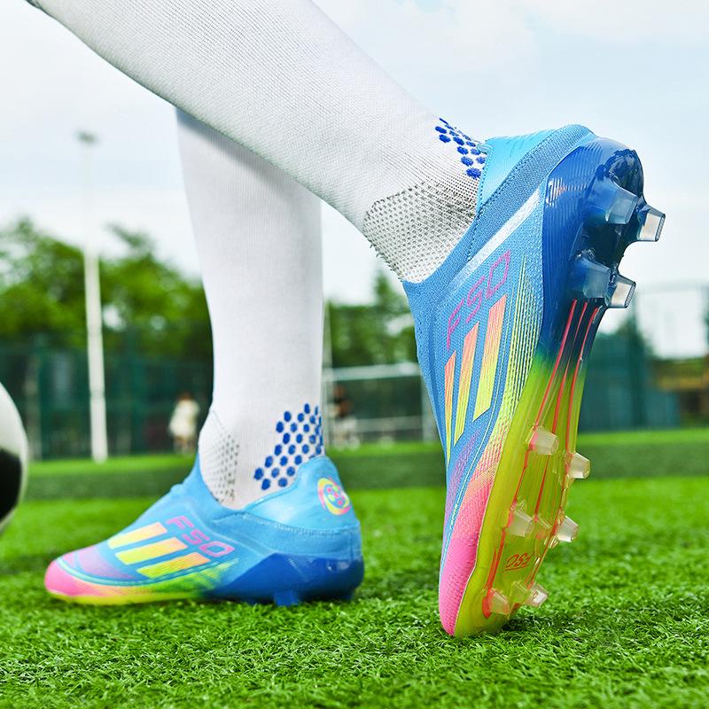 European Cup F50 Football Shoes Boys and Girls Youth Students Long Nails Grass Broken Nails Competition Training Shoes