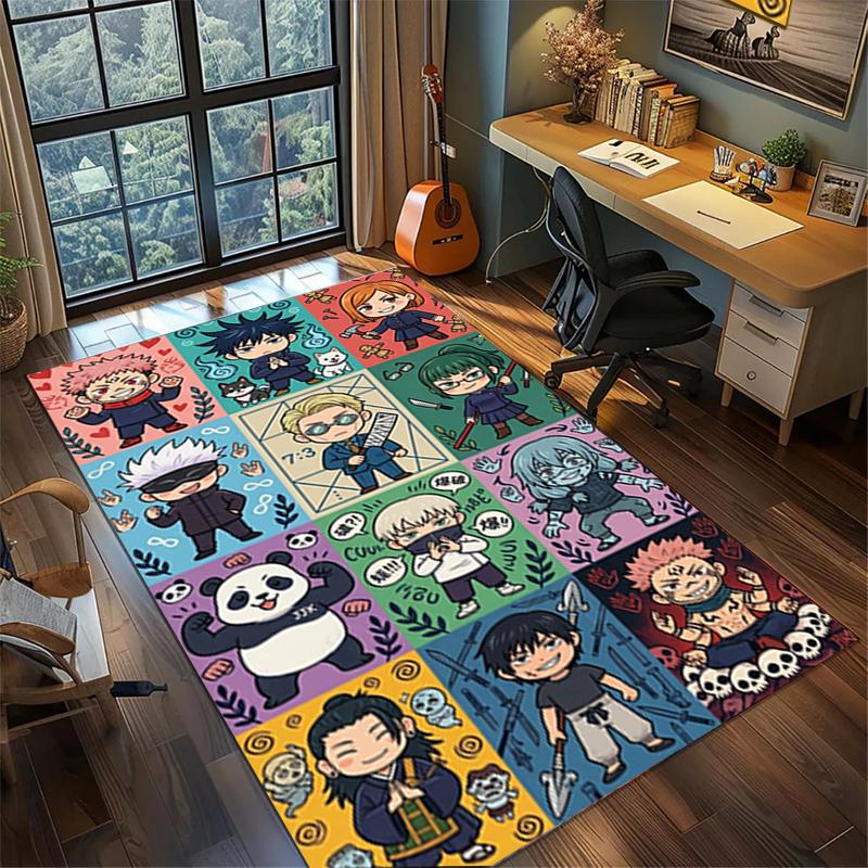 Large Area Floor Mat Carpet "Jujutsu Kaisen" Non Slip Washable Rug for Bedroom Gamer Room Decor—kwq43