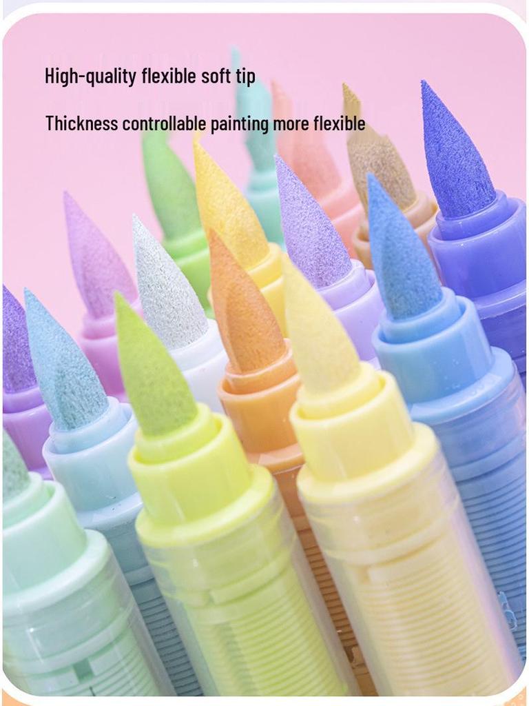 Guangna 8201 Acrylic Marker Set: 24 Skin Tone & Macaron Colors for Art Painting