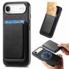 For iPhone Air Case Detachable Magnetic Card Bag Leather Phone Back Cover
