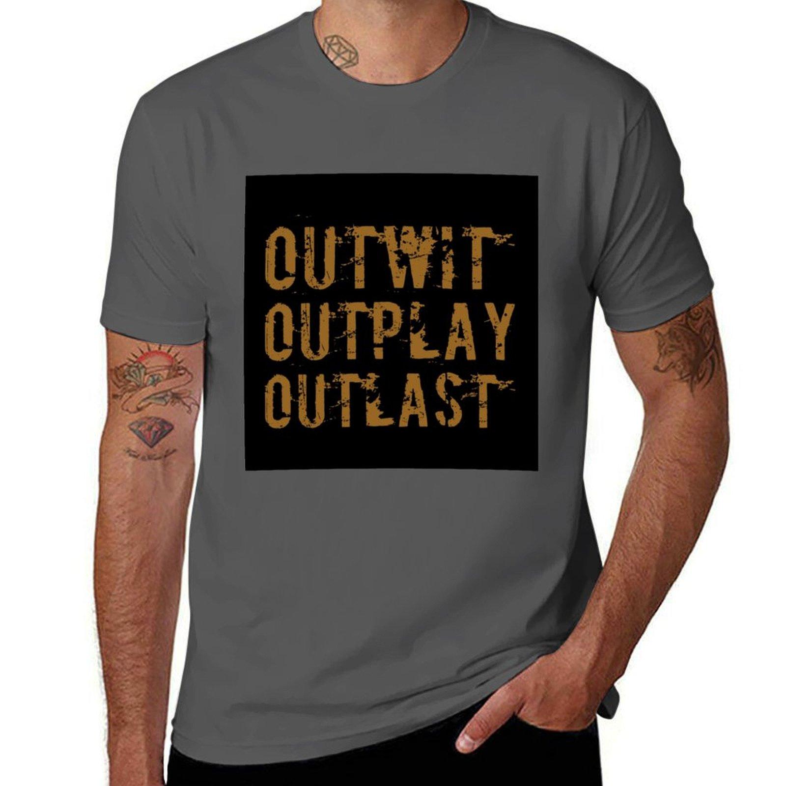

Outwit Outplay Outlast Poster T-Shirt cotton t shirts high quality t shirts for man cotton t shirts with prints T-Shirt 4XL