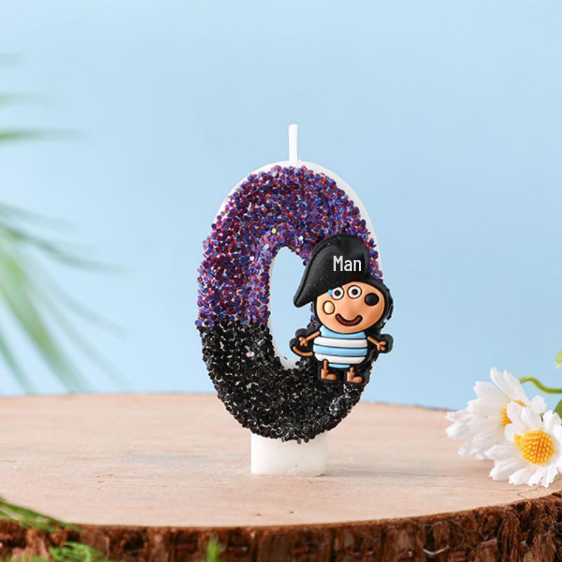 Pirate George Digital Birthday Candles: Party Atmosphere Cake Decorations for Kids
