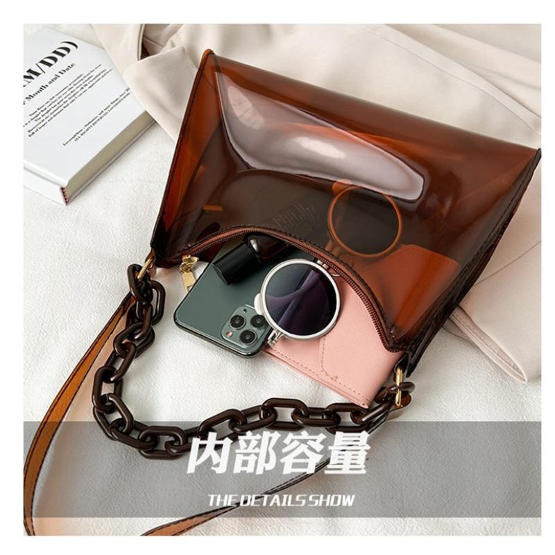 Summer new fashion women's bag small fresh jelly bag solid color transparent women's armpit bag shoulder small bag