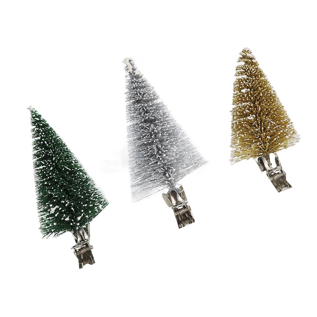3Pcs Christmas Tree Decoration Clip Vivid Exquisite Pine Tree with Clip for Christmas Decoration