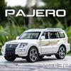 1/32 Scale Mitsubishis Pajero Suv Alloy Model Car Metal Diecast Vehicle Toy Model Collection Simulation Sound Light Toy for Kids Gift