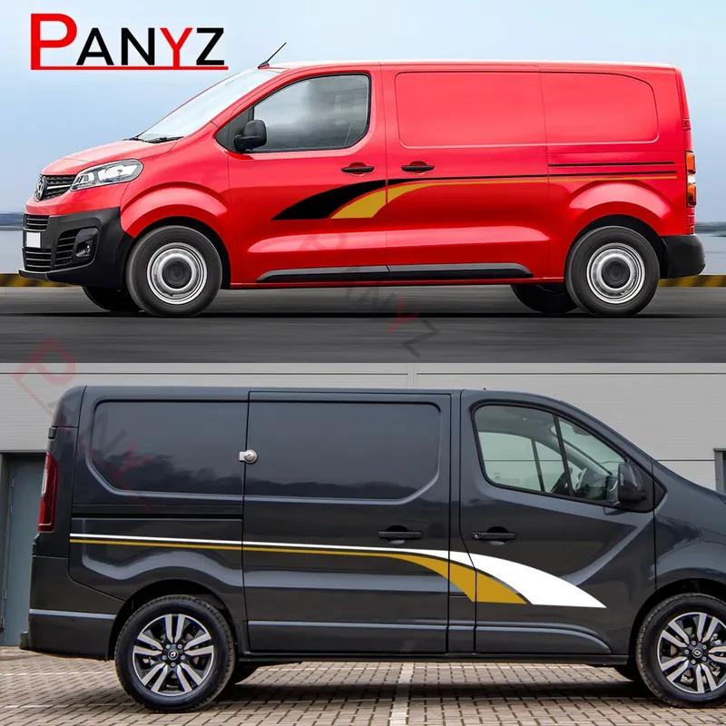 For Opel Vauxhall Vivaro Renault Trafic Camper Van Motorhome 2PCS Car Stickers Stripes SURF Vinyl Graphics Decals Accessories