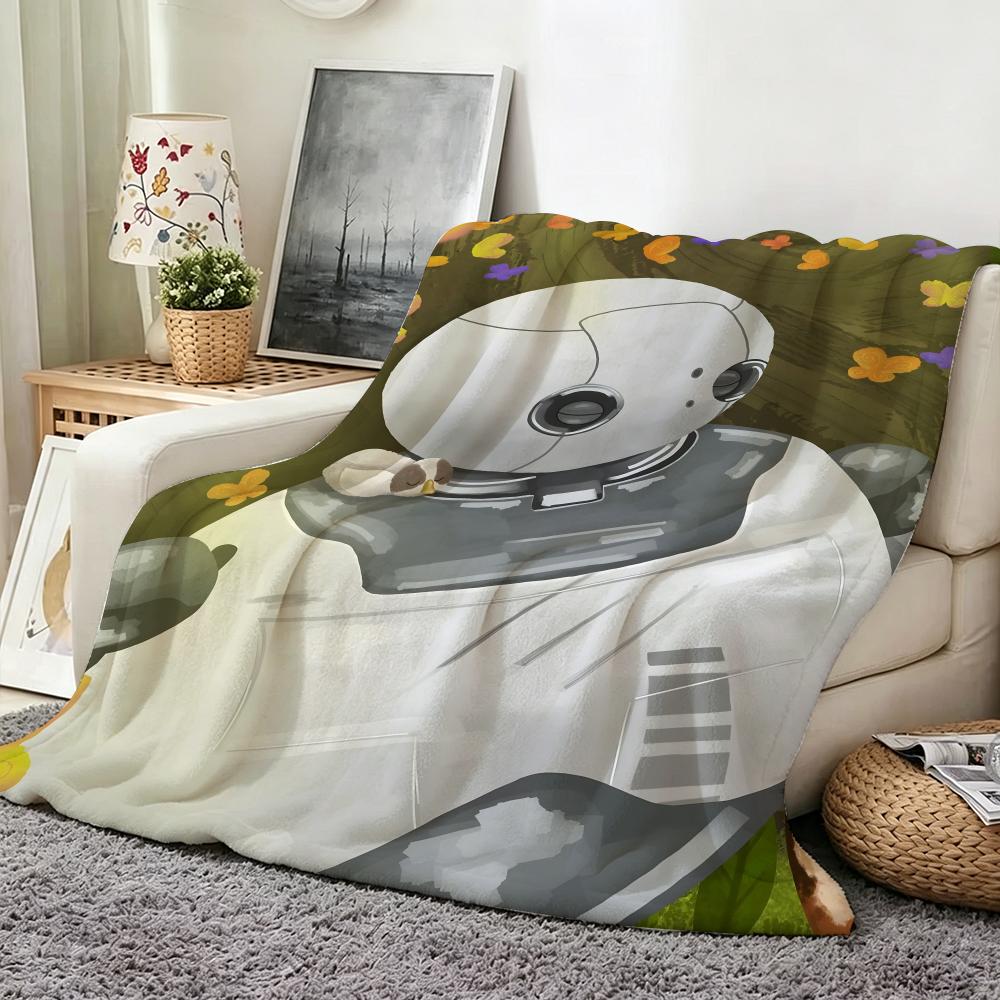Movie T The W Wild R Robot Throw Flannel Throw Blanket Suitable for Sofa Living Room Bedroom