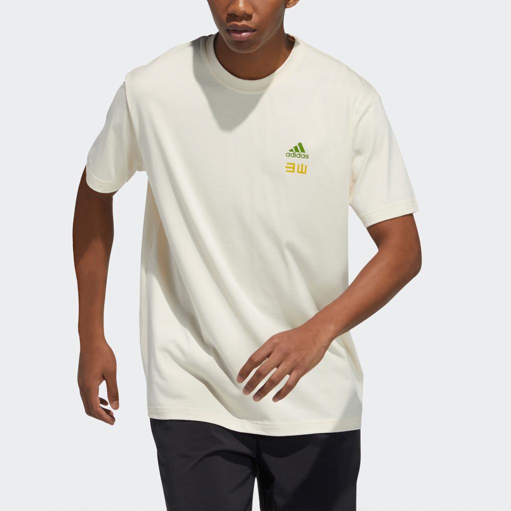 Adidas Iseem Gfx Tee Outdoor Sports Print Round Neck Short Sleeve Unisex Tops Off-White GN7337