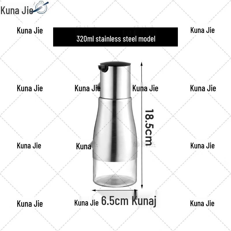 KUNAJIE Stainless Steel & Glass Condiment Dispenser