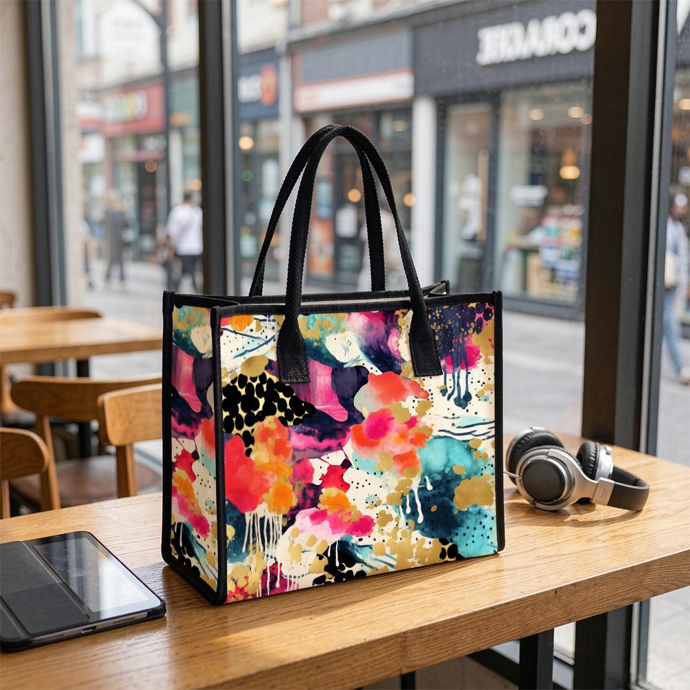 Abstract Watercolor Art Tote Bag Fashion Daily Shoulder Handbag For Women Casual Lightweight Shopping Bag