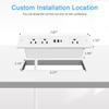 HEZI Recessed Power Strip, Furniture Drawer Outlet with 20W PD USB-C & 18W QC3.0 USB-A, Plug in 3 Outlets & USB Ports, Flush Mount 6FT White