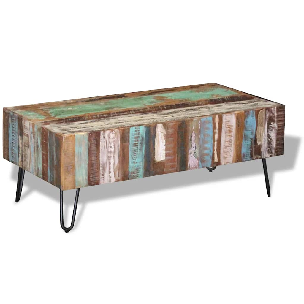 Vintage Style Solid Reclaimed Wood Coffee Table 100 X 50 X 38 Cm