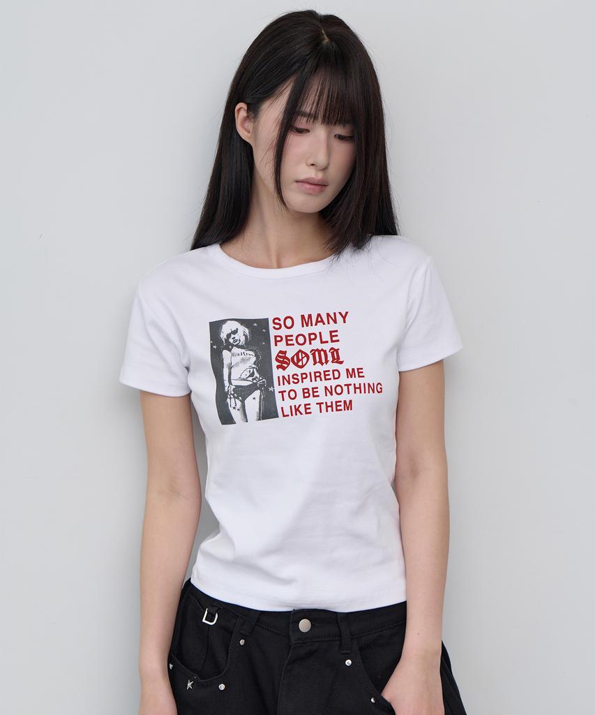5OML People Slim Short Sleeve White
