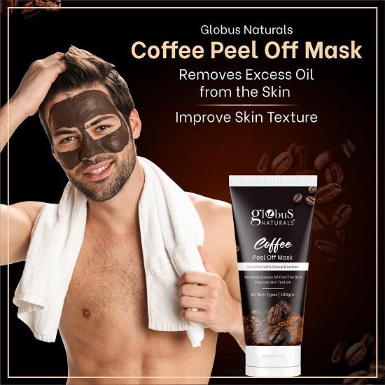 Globus Naturals – Aufhellende und ölkontrollierende Peel-Off-Maske für Männer, Kombipackung, 200 g