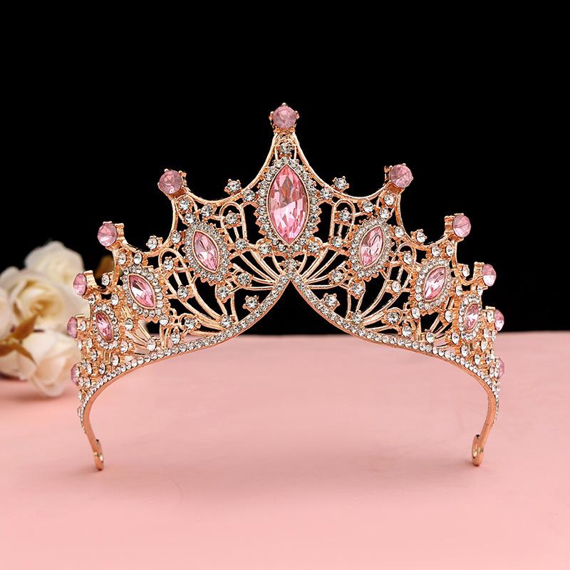 Hair Dress Jewelry Vintage Headwear Baroque Princess Queen Elegant Rhinestone For Wedding Tiara Crown Hair Accessories