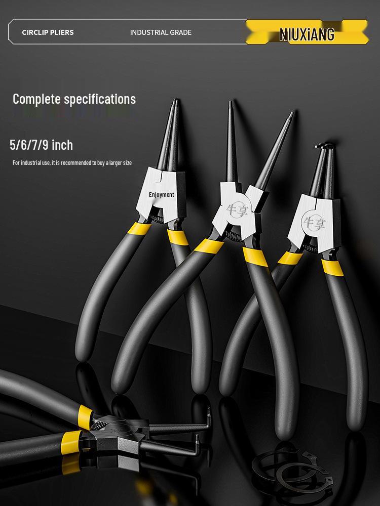 Industriequalität Gelb Doppelnutzungs-Sprengringzangenset für Innen- und Außensicherungsringe