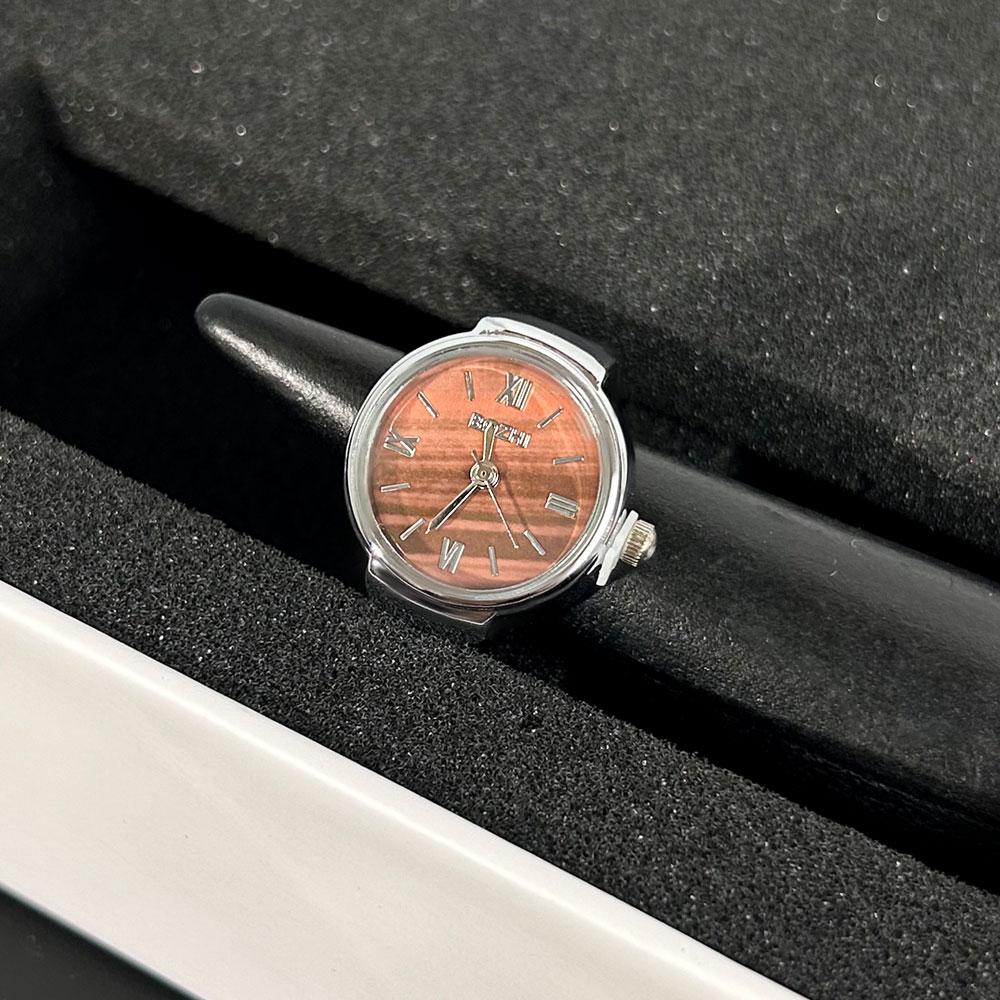 

Кільце для годинника з ретро-панком для жінок, чоловіків, парні каблучки, цифрові годинники, еластичні еластичні каблучки для пальців, ювелірний годинник помаранчевий