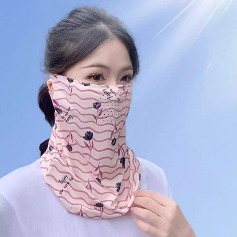 Breathable Soft Ice Silk Uv Sun Protection Face Mask Adjustable Summer Outdoor Activities Unisex Face Scarf