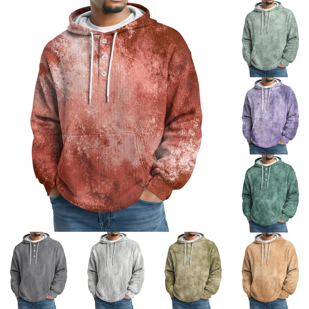 Men's Knit Hooded Sweatshirt Casual Long-Sleeve Sweatshirt