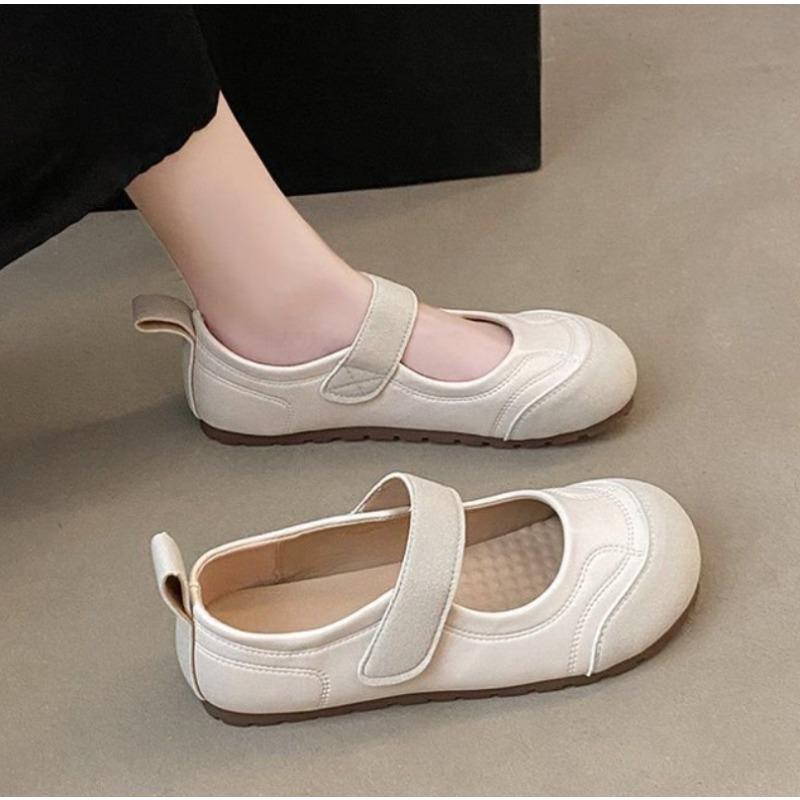 Fashion 2025 Spring Women Flat Shoes Korean Style Mary Jane Shoes Ladies Casual Leather Boat  Loafers Work Party Wear Nurse's Shoes