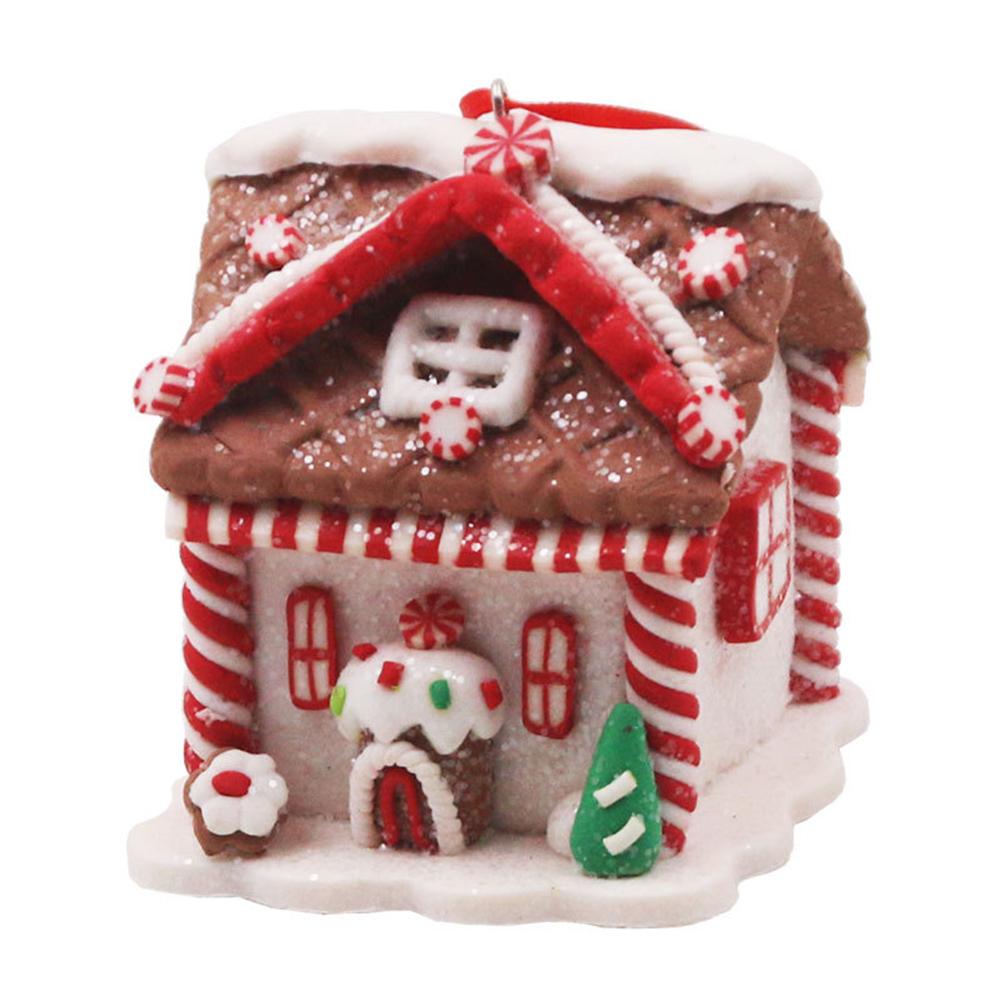 Festive Gatherings Christmas House Pendant Festive Ornament Charming Clay House Ornament 8*8*8cm Delightful Addition