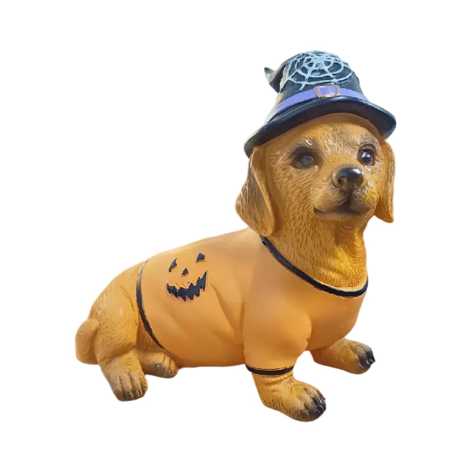 

Хэллоуин Такса Шляпа ведьмы Костюм тыквы Статуэтка собаки, Праздничные подарки для друзей One Size