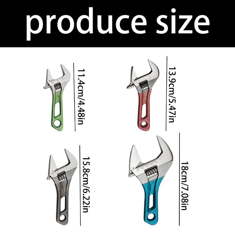 Adjustable Pipe Wrench Spanner Tool Short Handle Design Wide Opening Carbon Steel Construction For Secure Nut Gripping