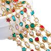 1M Crystal Beads Beaded Chain Colorful Geometric Glass Bead Stainless Steels Necklace Bracelet Chain DIY Jewelry Making Crafts