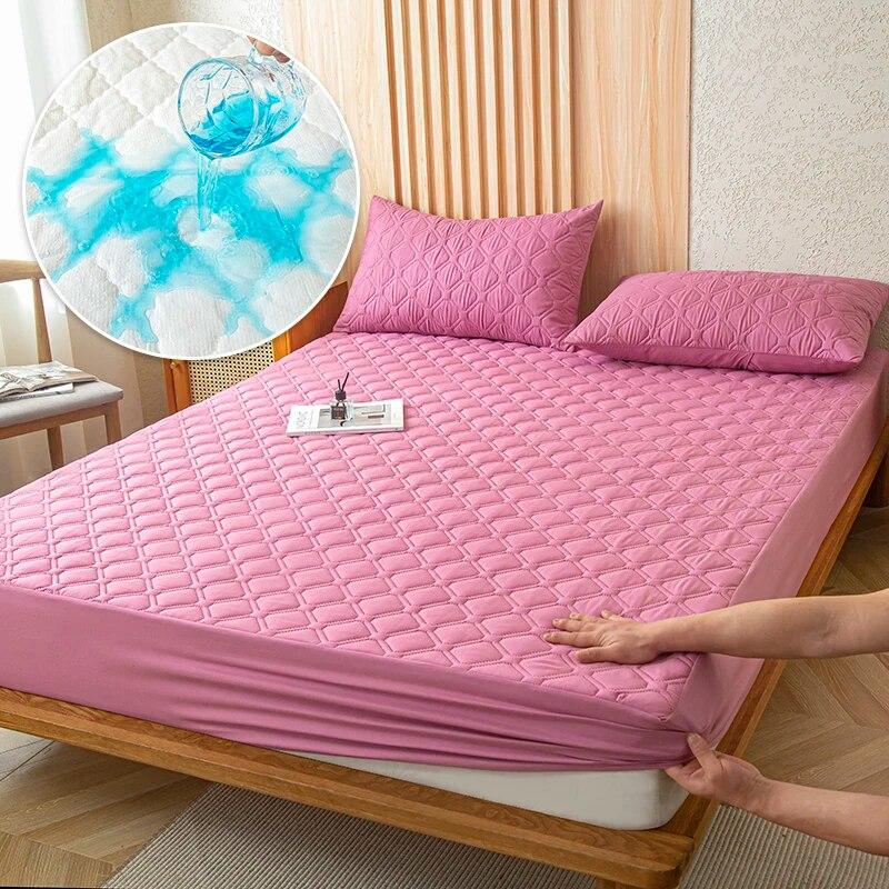 Waterproof Thicken Matter Cover Fitted Sheets Mattress Pad Protector Adjustable Bed Cover Anti-bacterial Bedspread 150/160x200cm