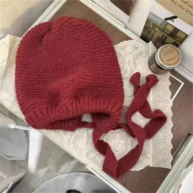 Versatile Wool Knitted Hat Autumn and Winter Women's Retro Simple Bag Hat Warm Ear Protector Winter Hat