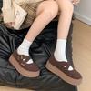Retro French Versatile Thick-soled Shallow-mouth Single Shoes for Women's 2025 New Spring and Autumn with Skirts, Round Head Heightening Mary Jane