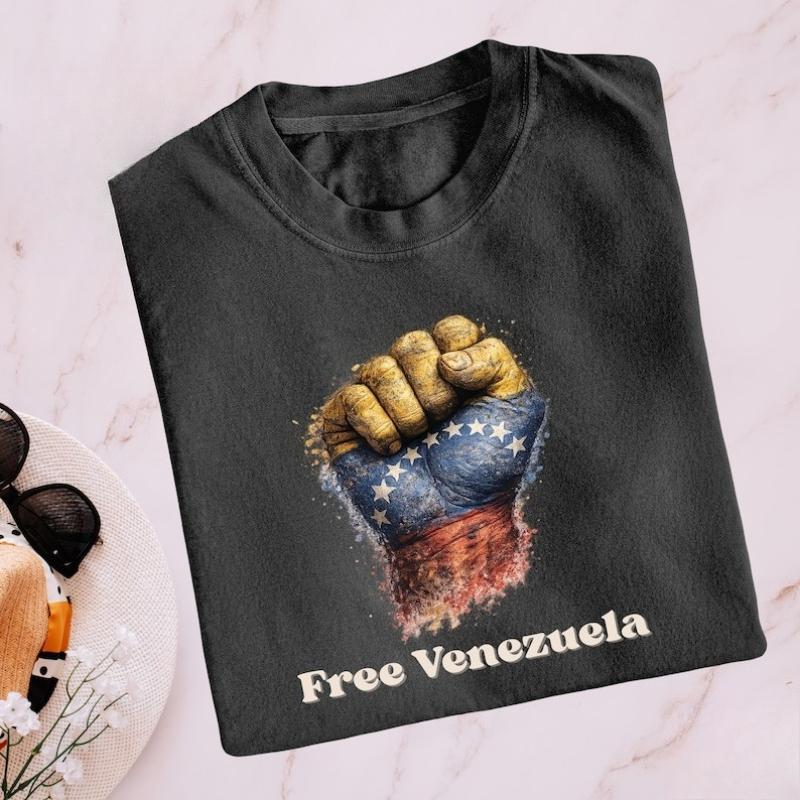 

Free Hands Off Venezuela Political Unisex Shirt Anti War Libre High Quality Cotton Printed Tshirt Tops Crewneck Shortsleev S