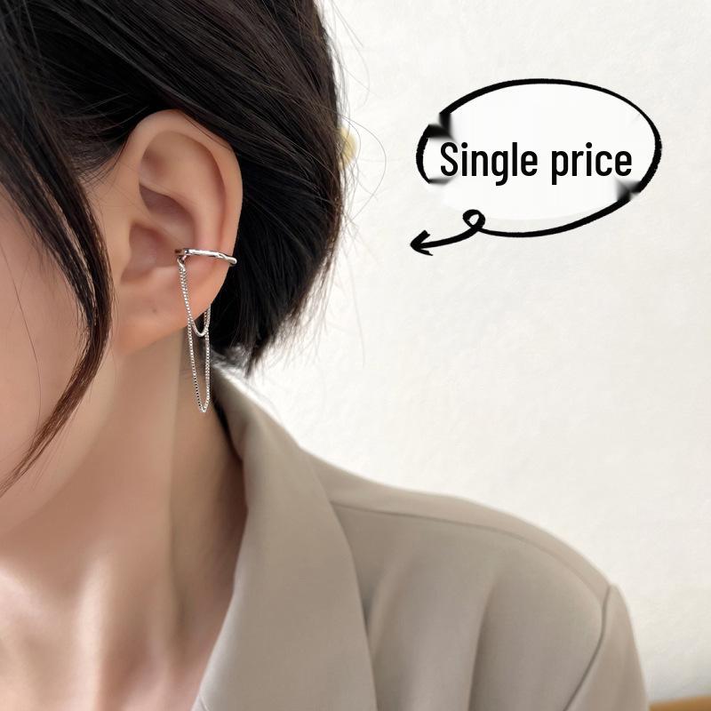 European & American Twist Long Tassel Clip-On Ear Cuff for Women