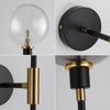 New Stylish Modern Black Iron LED Magic Bean Glass Ball Wall Lamp for Loft Decor - Nordic Bedside Fixtures, Perfect for Living R