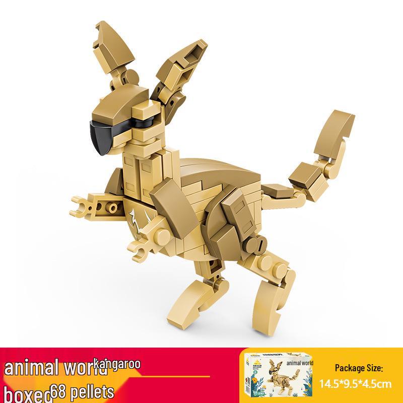 Kai Zhi Animal Model Building Blocks – Giraffe & Kangaroo Puzzle for Kids