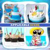 36 Pcs Fishing Birthday Party Decorations Fish Cupcake Pole Picks Fishing Themed Party Supplies Little Fisherman Tropical Appetizer Pick Cocktail