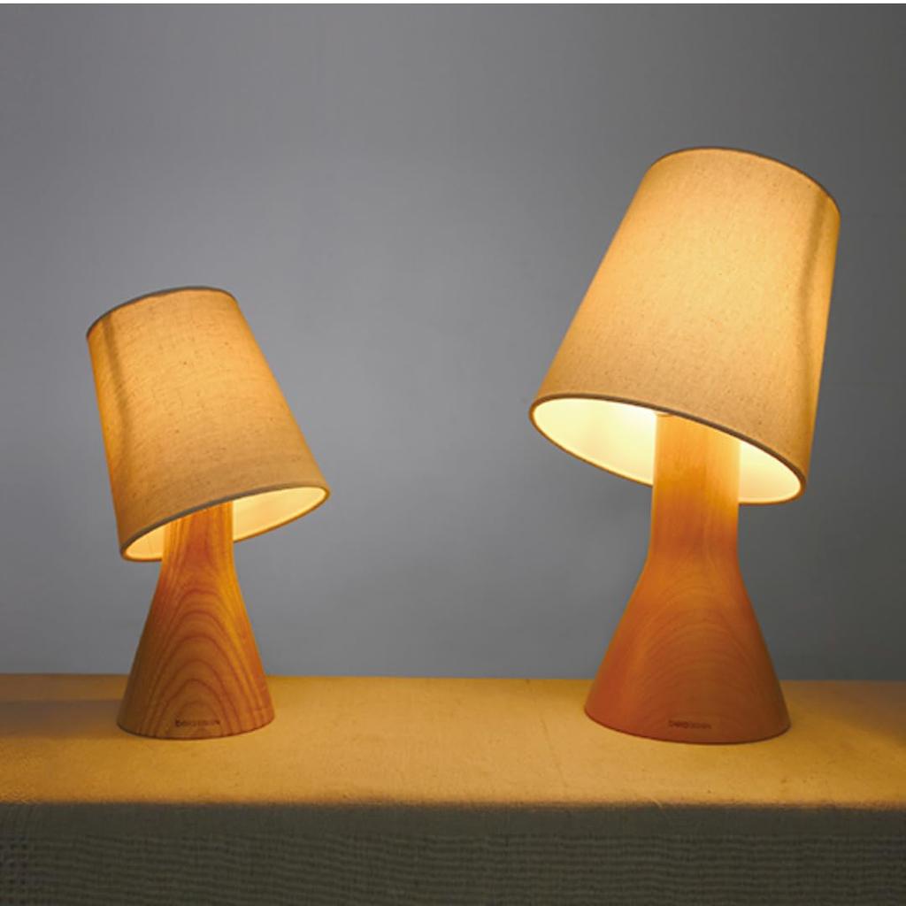 belaDESIGN Table Indirect Made in Natural LED USB Powered Lamp, Lighting, Germany, Beech, Wood, Dimmable, Compatible, (Height 26cm)