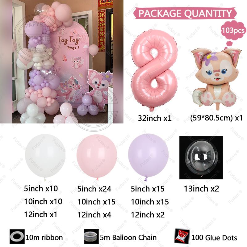 Pink Lina Bell Theme Balloon Balloon Arched Garland Set Macaron Balloon Suitable for Wedding Birthday Shower Gender Reveal Gift