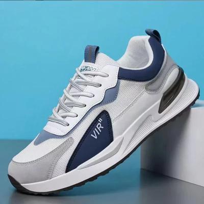 Schuhe Herren Mesh Sneakers Pu Atmungsaktive Schnürlaufschuhe Lässige Gummisohle Anti-Verschleiß Zapatillas Für Mann Wandern Im Freien