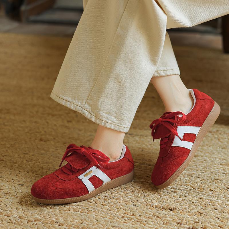 Fashion 2025 Autumn Ins HOT SALE Quality Women Suede Sneakers Training Sport Shoes Contrast Casual Shoes Big Size Flats Sneakers Shoes