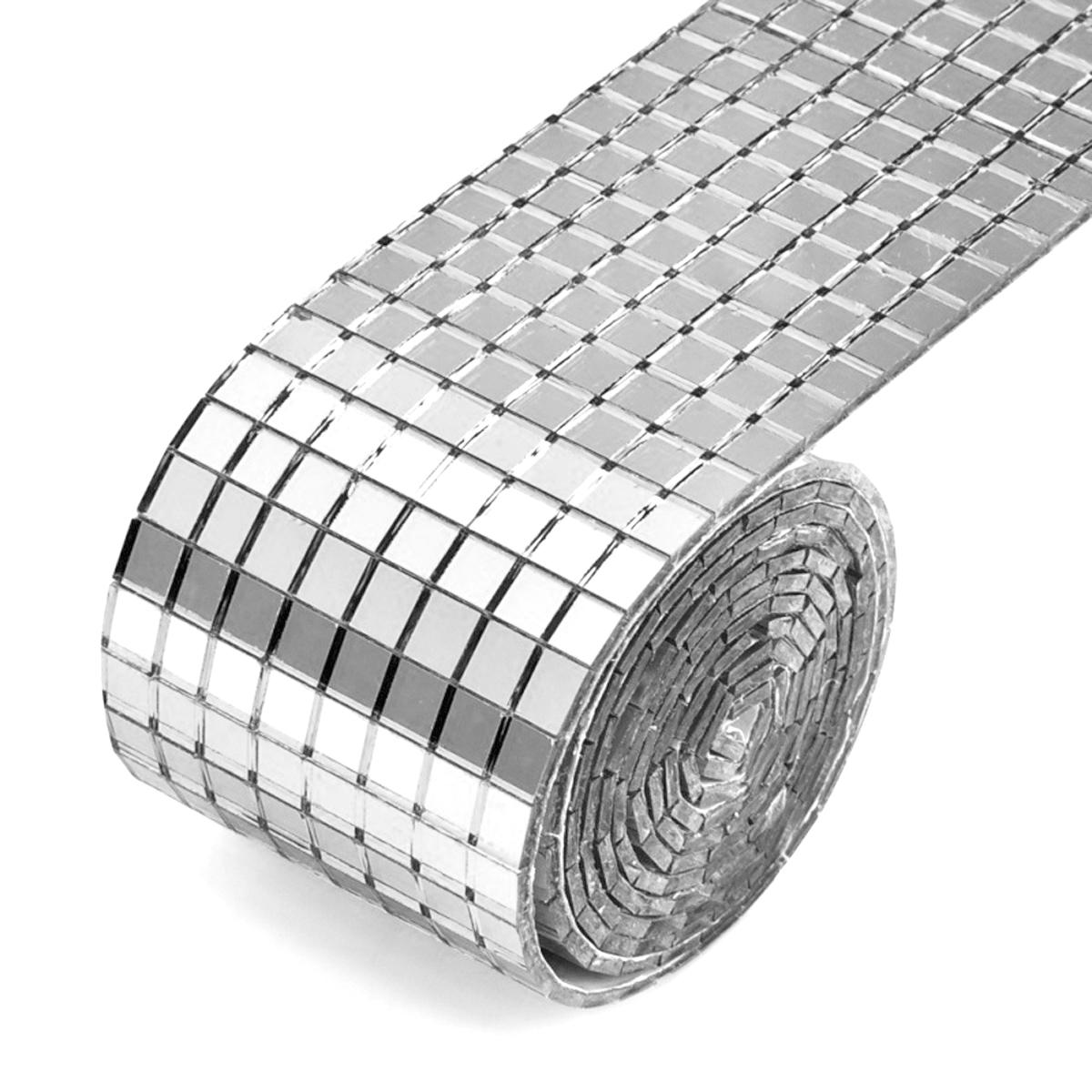 

Самоклеящаяся мозаичная плитка Leeseph, диско-плитка 5x5 мм, квадратная зеркальная мозаичная плитка для внутреннего оформления, художественный коллаж своими руками 4 cm x 120 cm серебряный