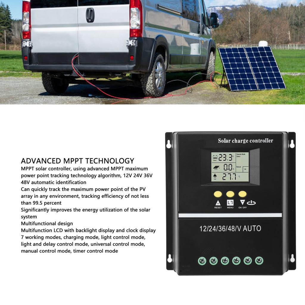 MPPT Solar Charge Controller Professional Efficient 12V 24V 36V 48V Solar Panel Controller Solar Panel Regulator 100V