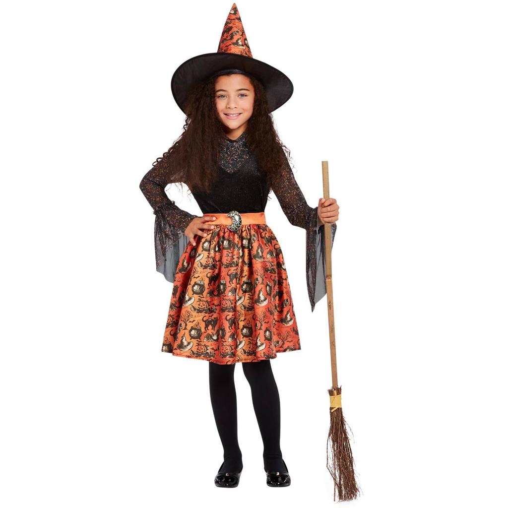 Smiffys Girls Witch Vintage Halloween Costume Set