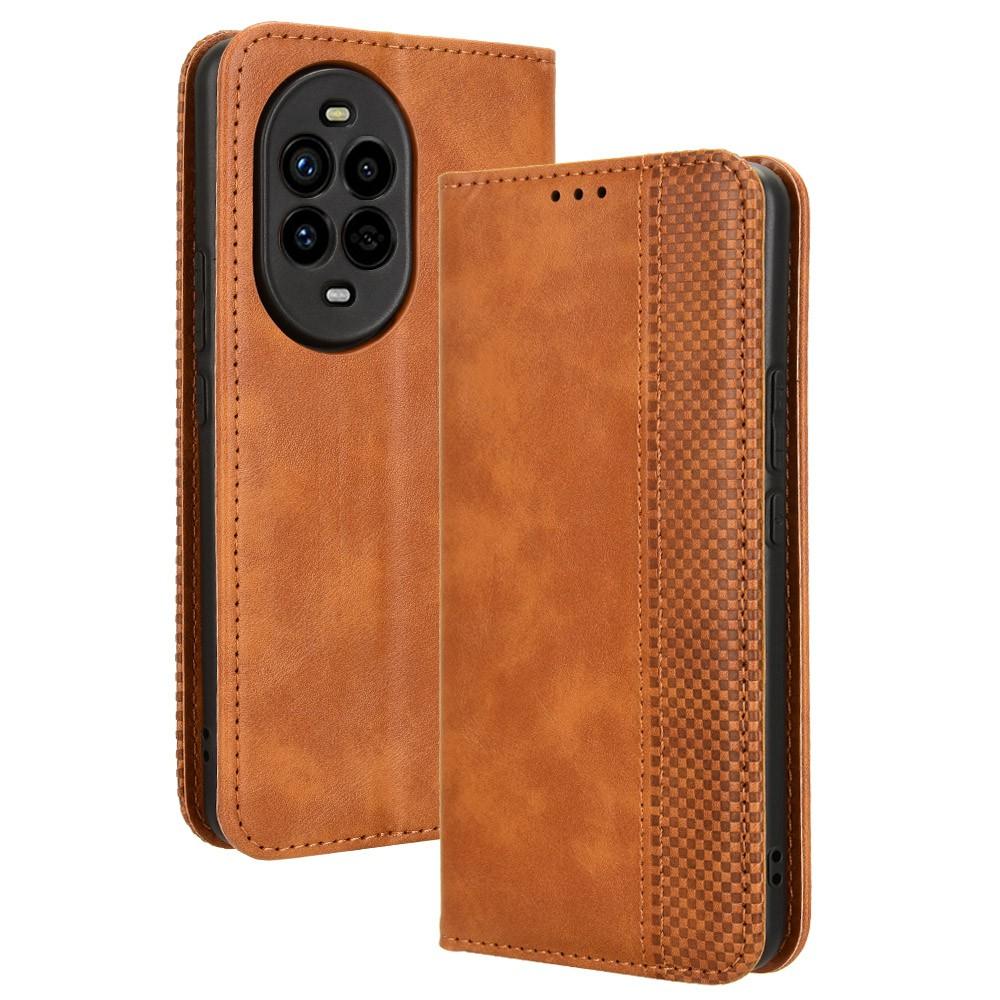 

For Huawei nova 13 Pro 5G Leather Case Wallet Stand Retro Texture Phone Cover Brown