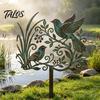 Rustic Copper Bird Statue Metal Garden Stake, Weather Resistant Iron Yard Art Ornament, Figurine Retro Patina Finish Sign for Outdoor Lawn Decor