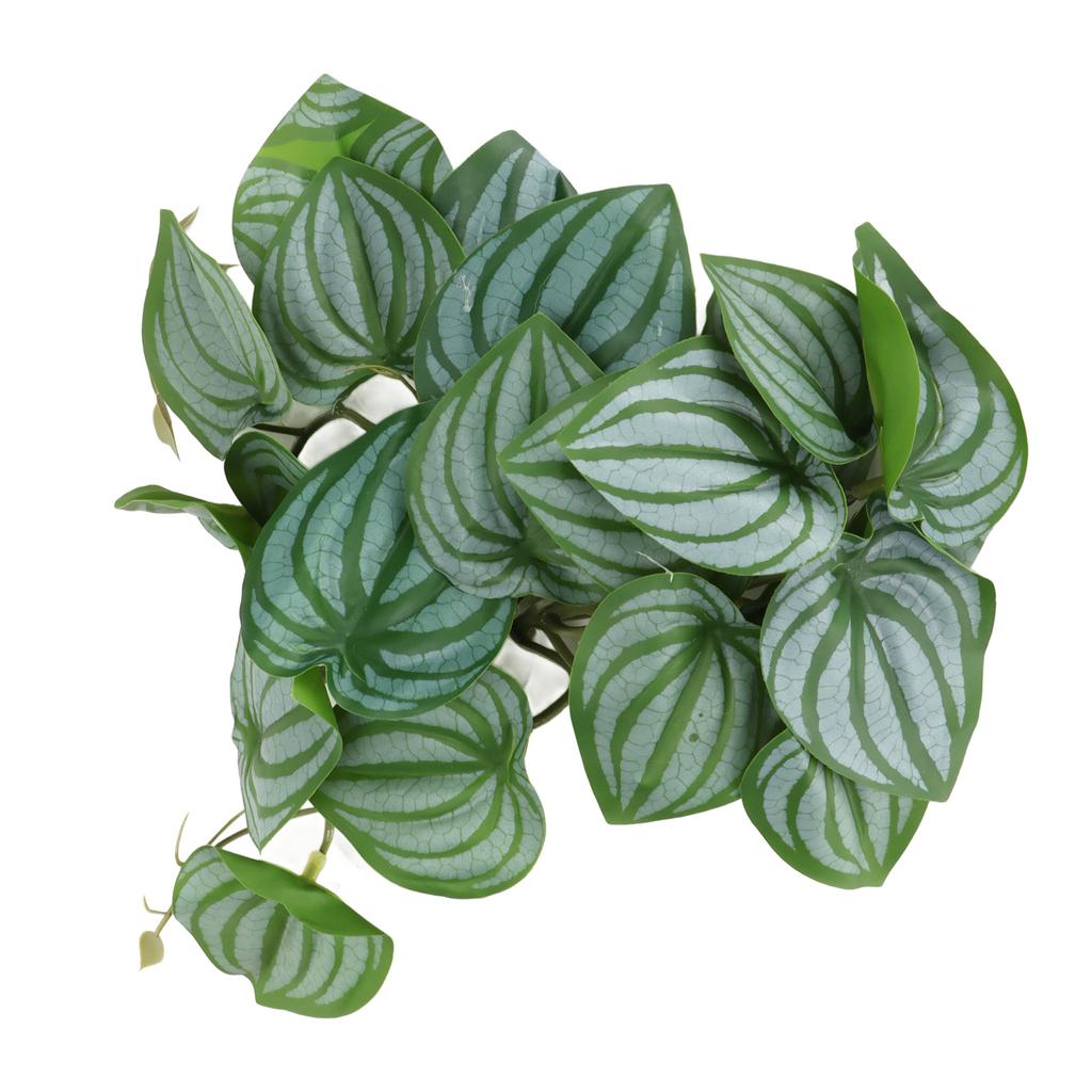 Reptiles Simulation Leaves Decoration 9.8in Fake Leaves with Powerful Suction Cup for Aquarium