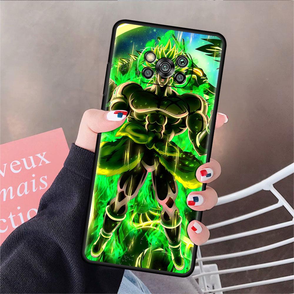 Phone Case For Xiaomi Mi Poco X3 NFC X4 M4 M3 Pro F1 F4 F3 GT C40 11T 11 Lite 5G Fundas Black Cover Saiyan Brolis Anime